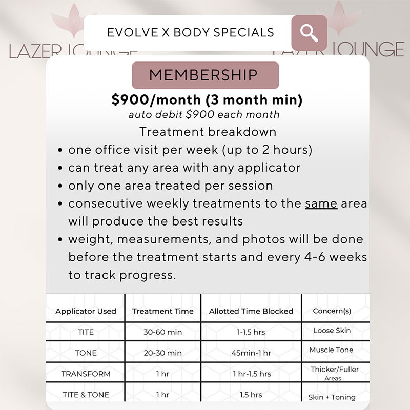 Evolve X Body - May Specials